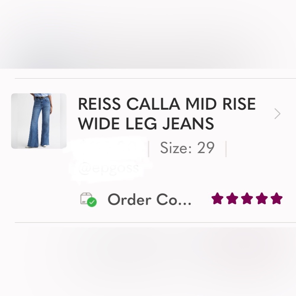 REISS CALLA MID RISE WIDE LEG JEANS - Picture 5 of 10